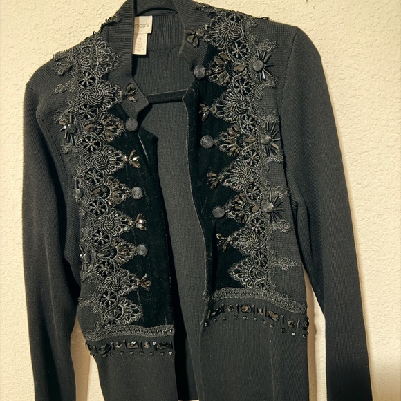 Chico's Black Embellished Blazer - Picture 5 of 12